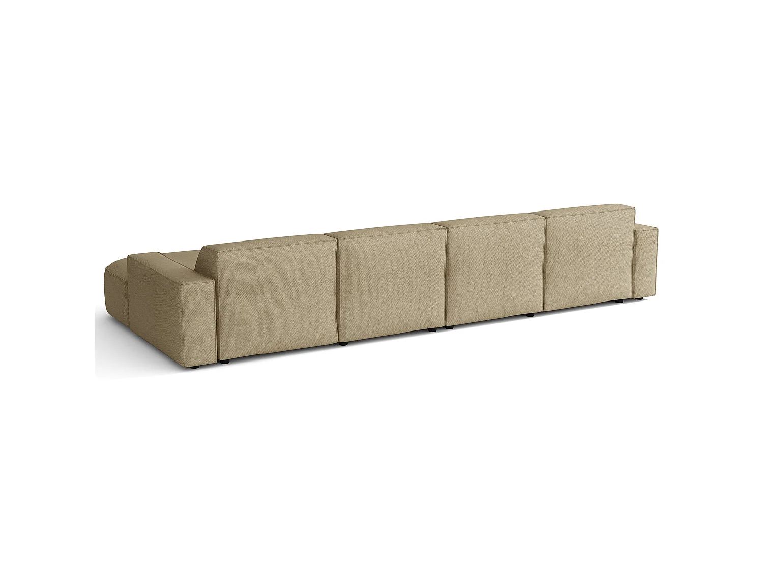 Canapé d'angle - 374 cm - Chenille Beige foncé - Sallmo
