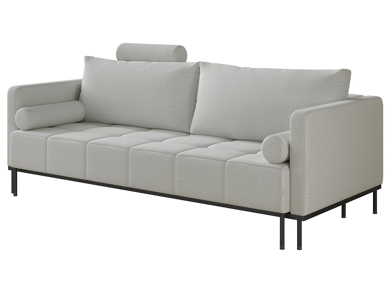 Canapé - 224 cm - Chenille Gris clair - Skilia