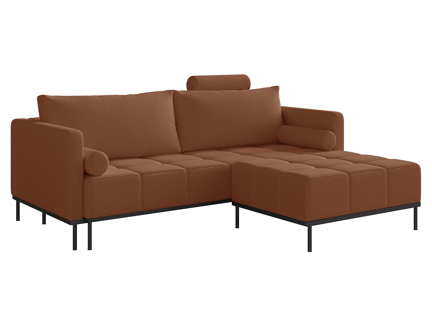 Canapé - 224 cm - Chenille Cuivre - Skilia