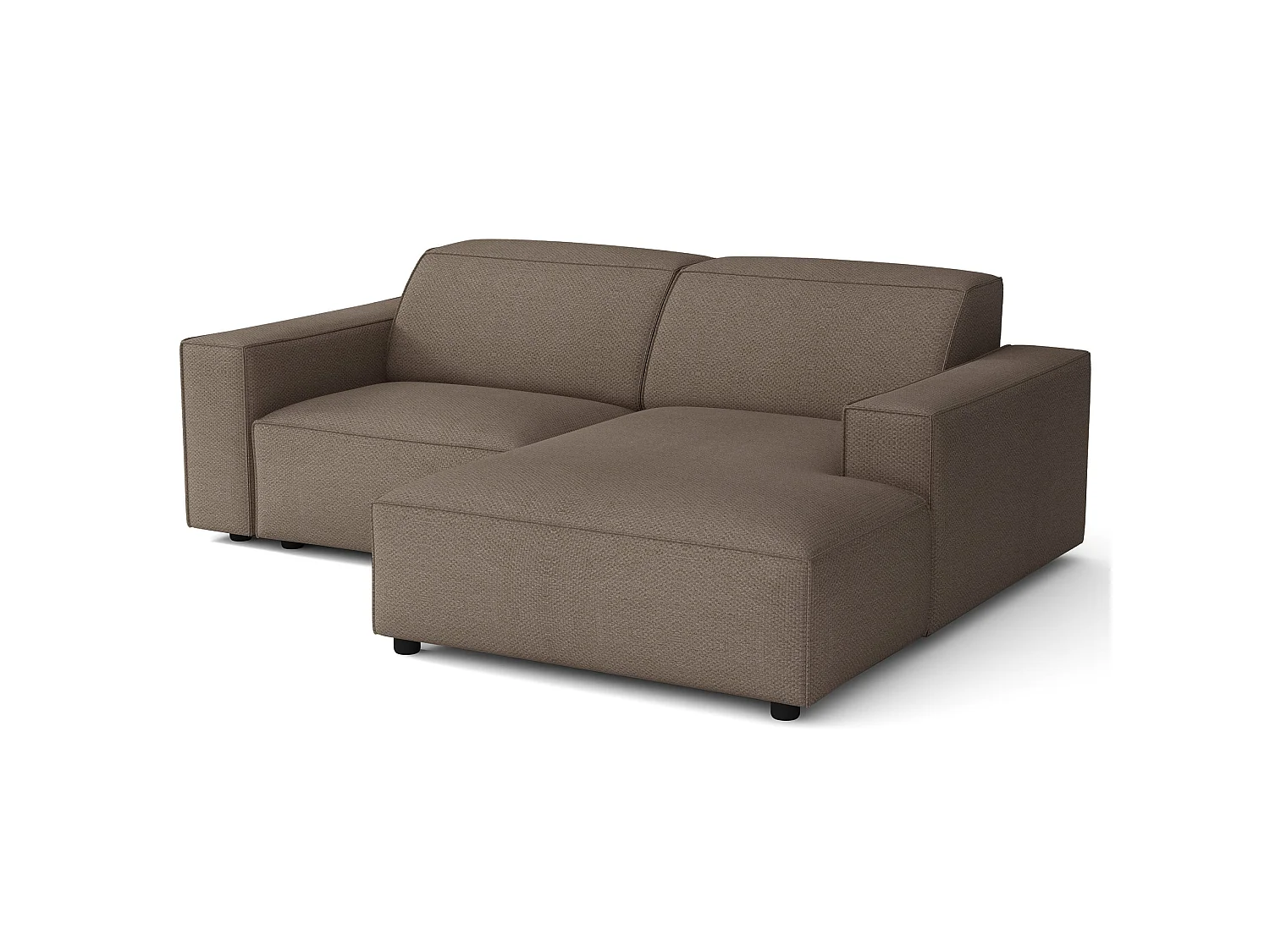 Ecksofa, Chenille Hellbraun, 210 cm - Sellmo