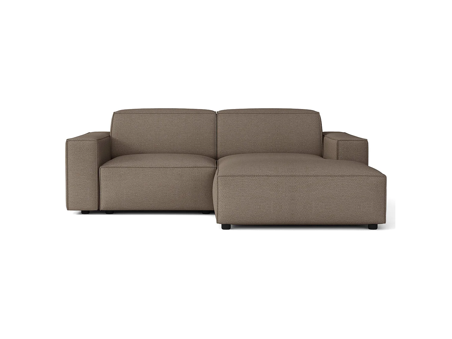 Ecksofa, Chenille Hellbraun, 210 cm - Sellmo