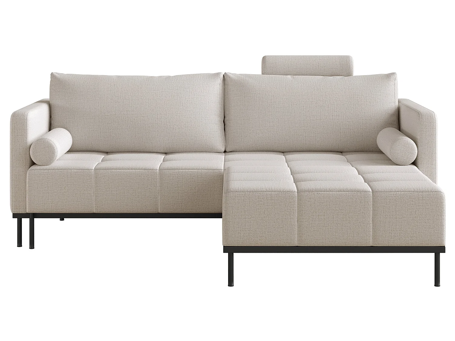 Canapé - 224 cm - Chenille Beige clair - Skilia