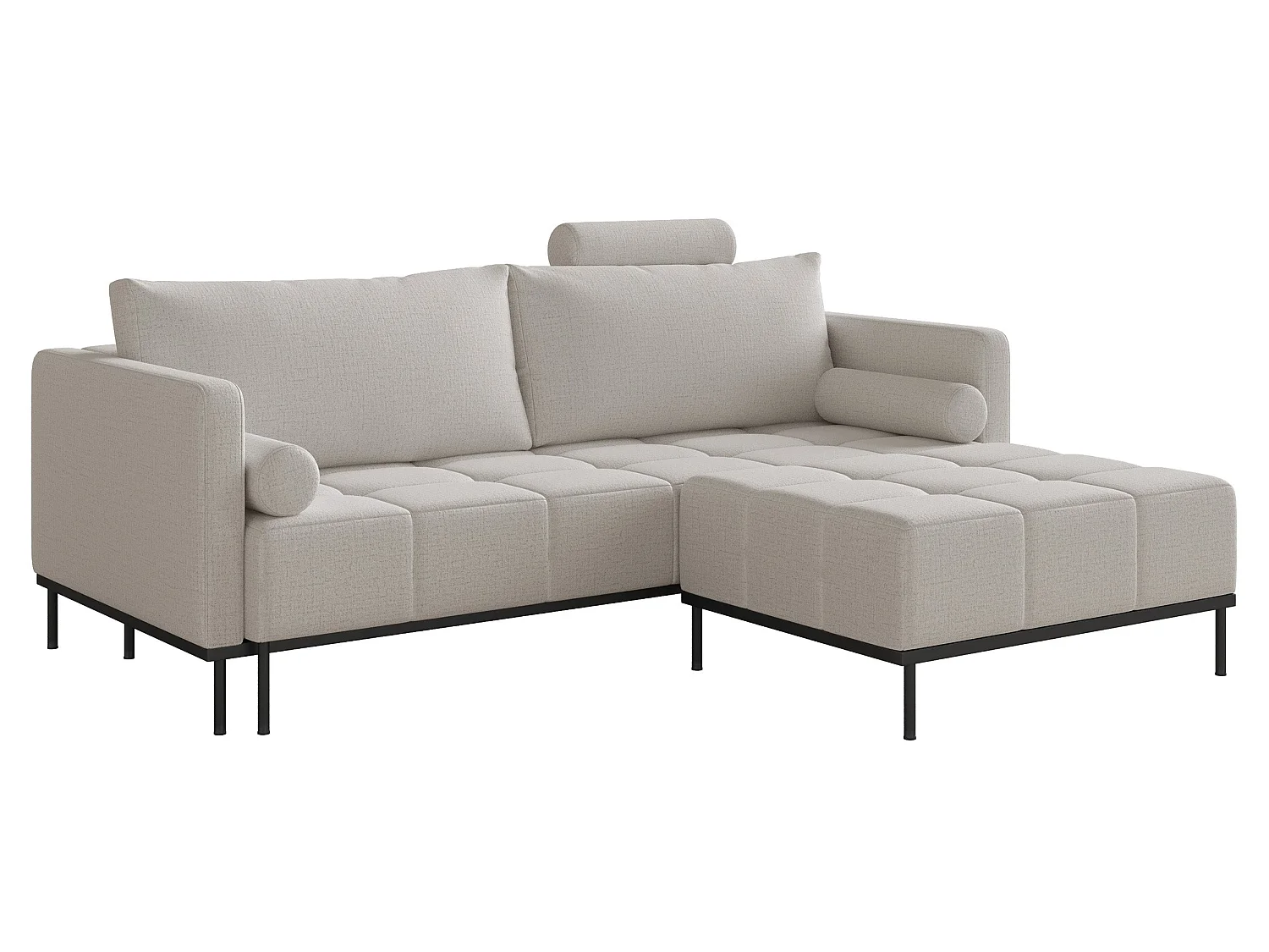 Canapé - 224 cm - Chenille Beige clair - Skilia