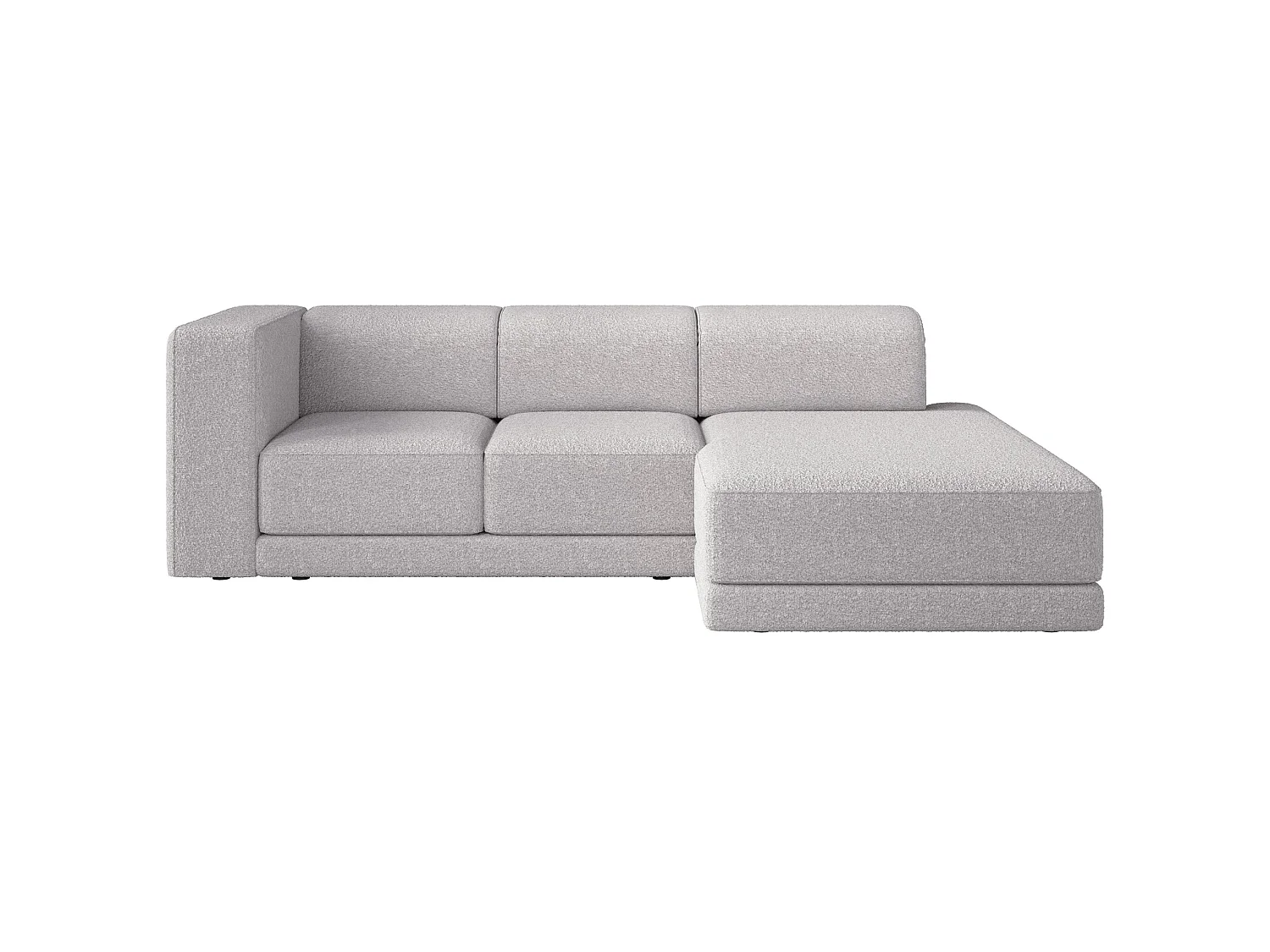 Canapé d'angle - 278 cm - Bouclé Gris clair - Novals