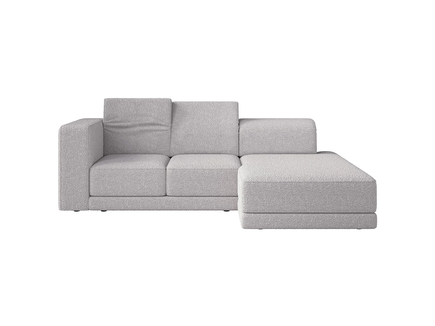 Canapé d'angle - 278 cm - Bouclé Gris clair - Novals