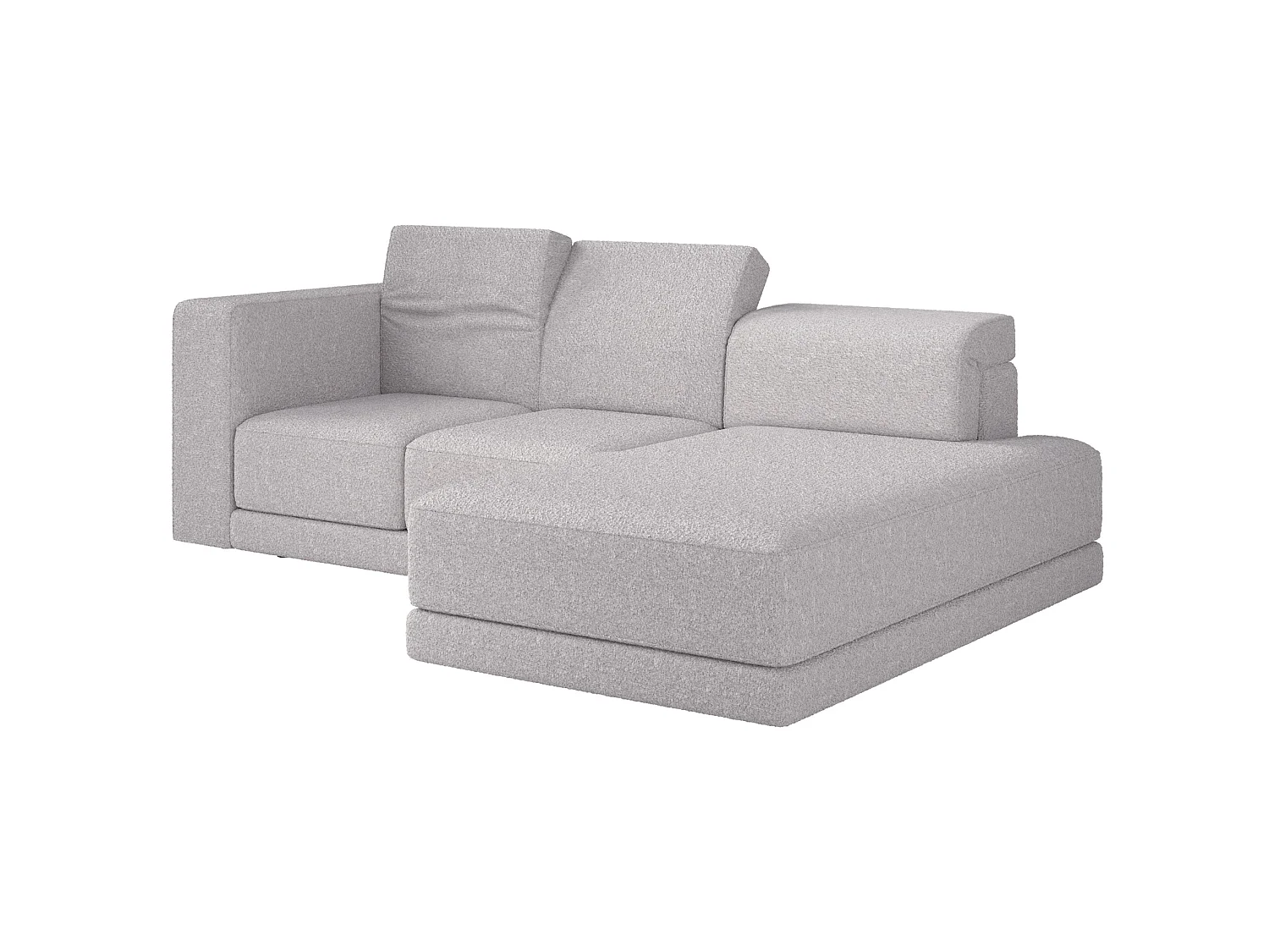 Canapé d'angle - 278 cm - Bouclé Gris clair - Novals