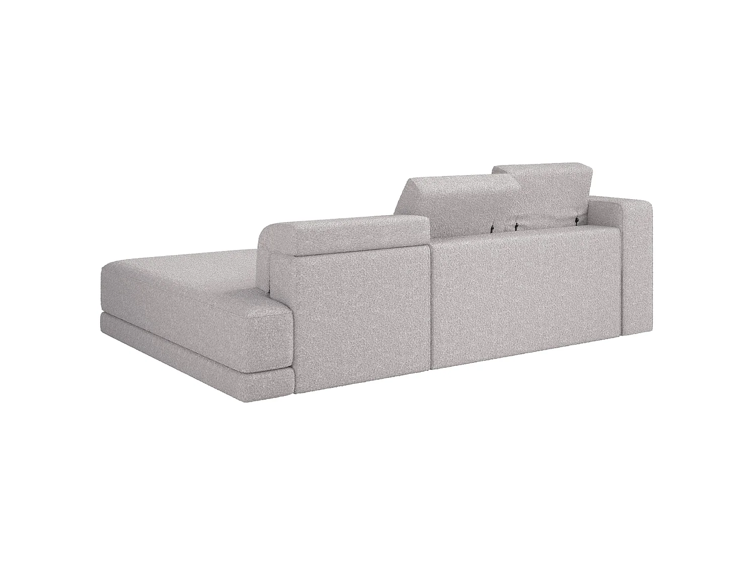 Canapé d'angle - 278 cm - Bouclé Gris clair - Novals