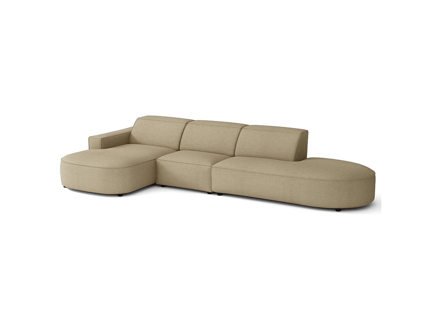 Canapé d'angle - 358 cm - Chenille Beige foncé - Sallmo