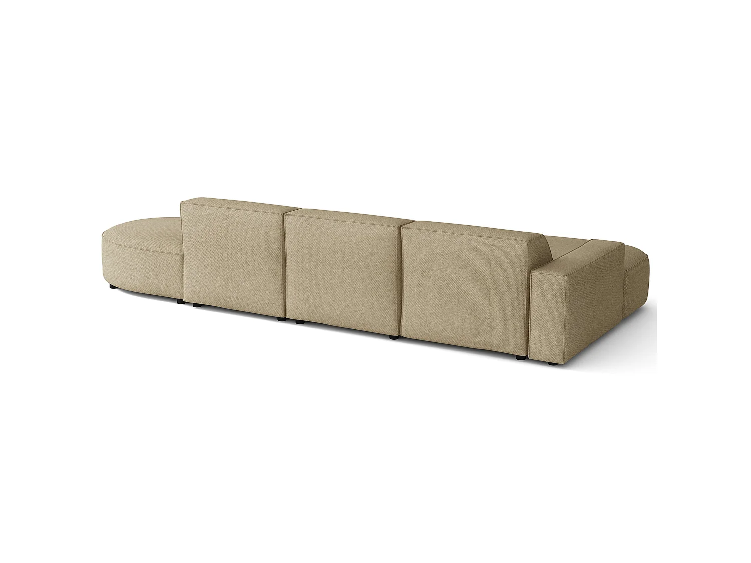 Canapé d'angle - 358 cm - Chenille Beige foncé - Sallmo