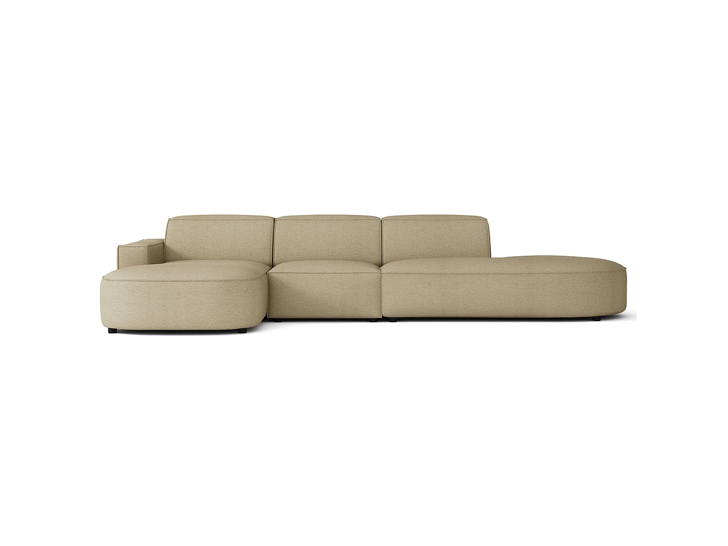 Canapé d'angle - 358 cm - Chenille Beige foncé - Sallmo