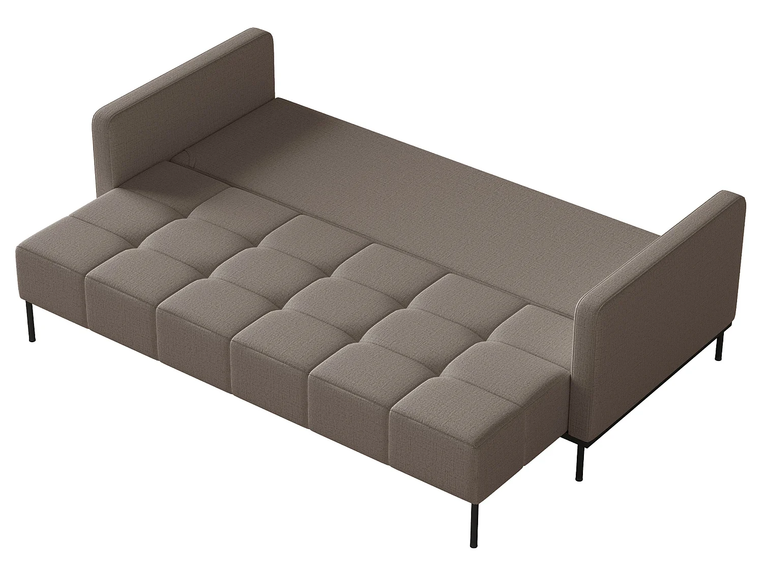 Canapé - 224 cm - Chenille Brun-gris - Skilia