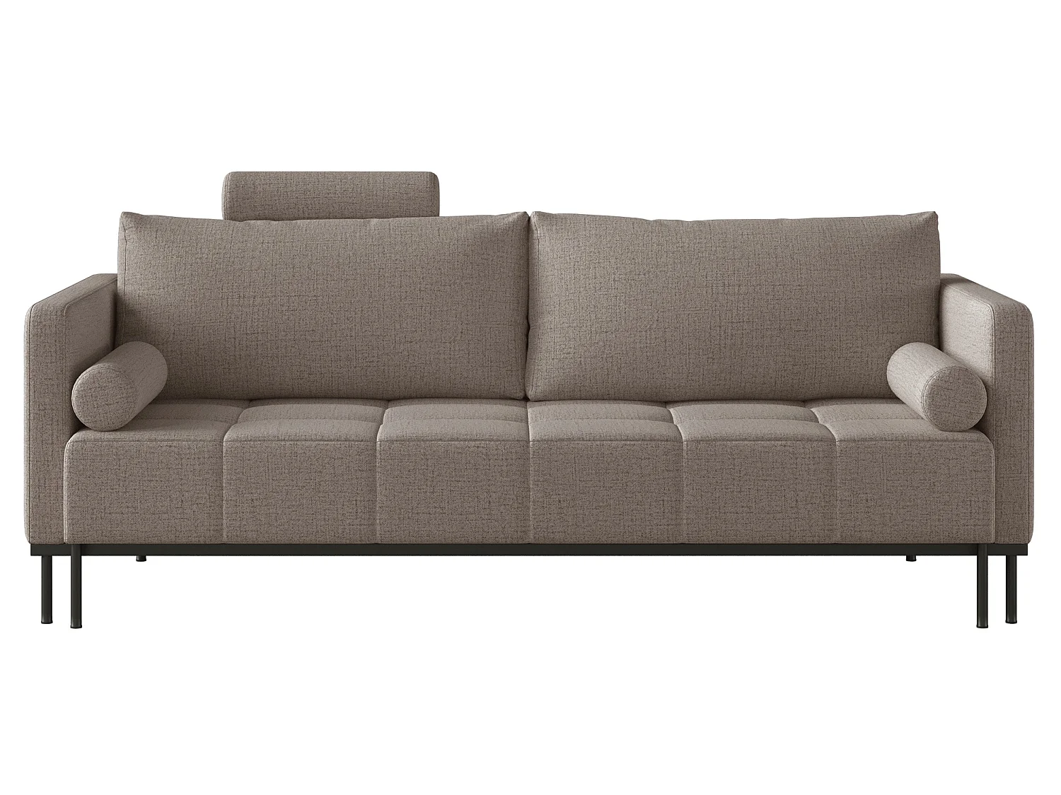 Canapé - 224 cm - Chenille Brun-gris - Skilia
