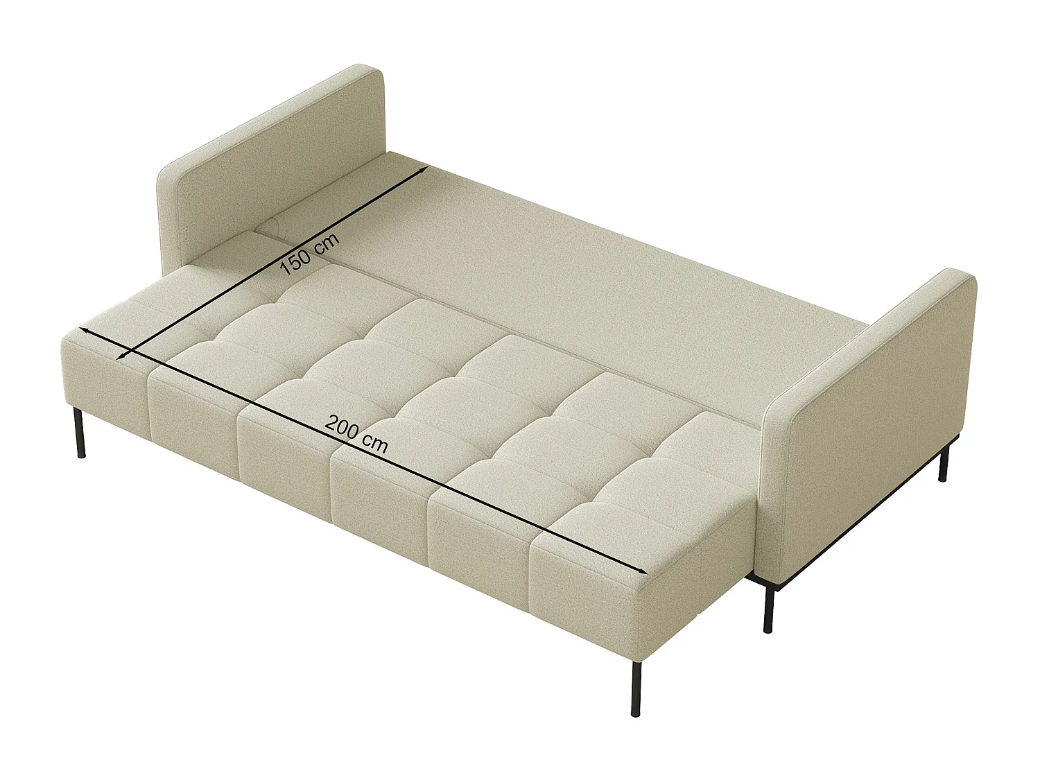 Canapé - 224 cm - Chenille Brun-gris - Skilia
