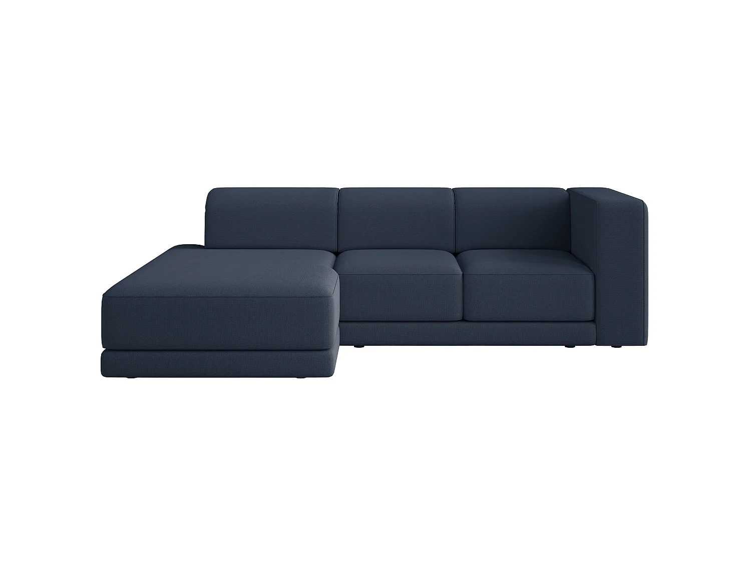 Canapé d'angle - 278 cm - Chenille Bleu marine - Novals