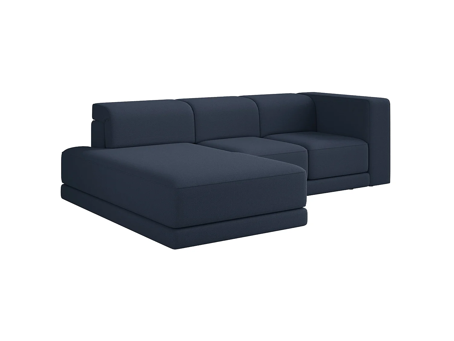 Canapé d'angle - 278 cm - Chenille Bleu marine - Novals