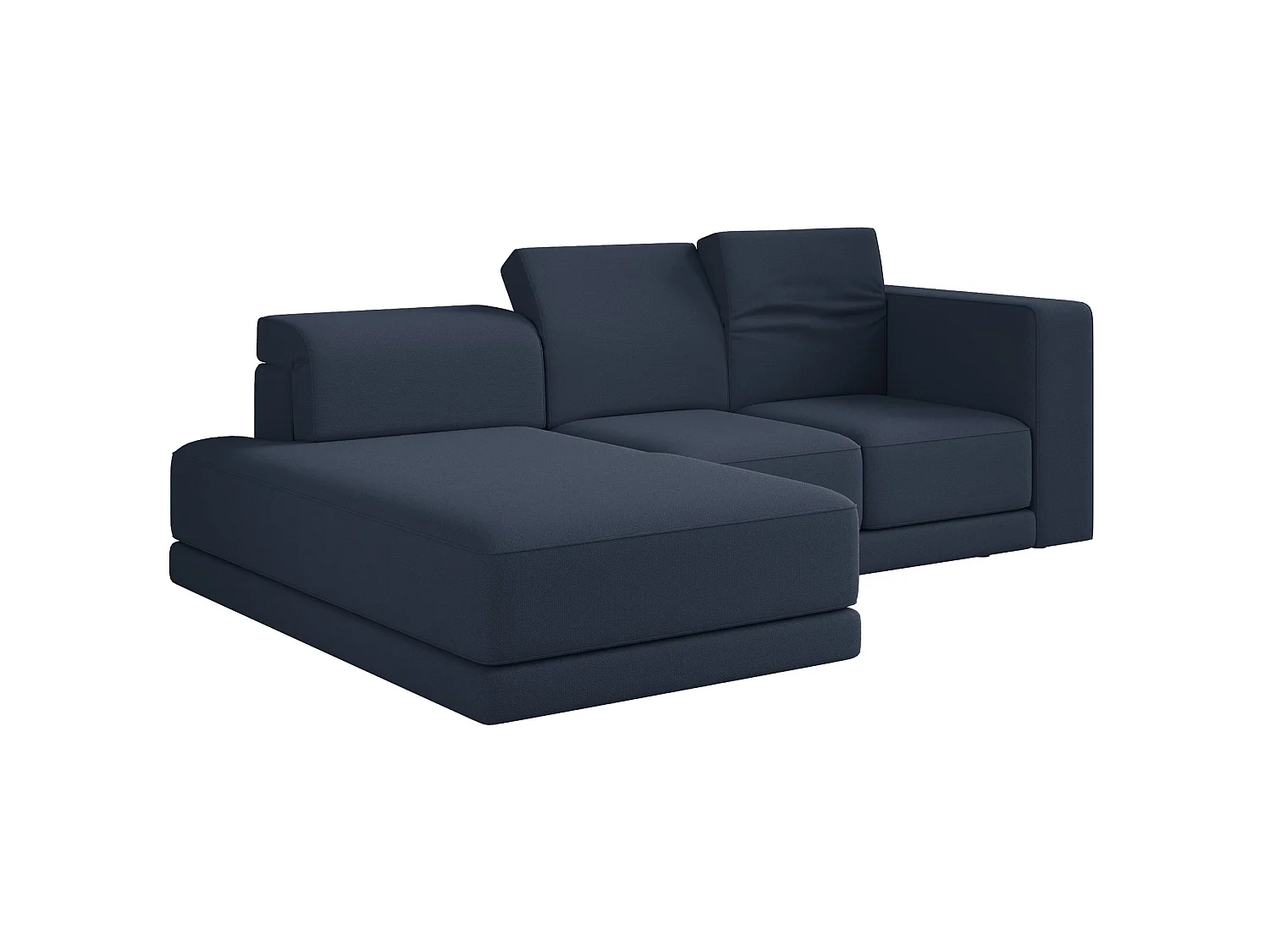 Canapé d'angle - 278 cm - Chenille Bleu marine - Novals