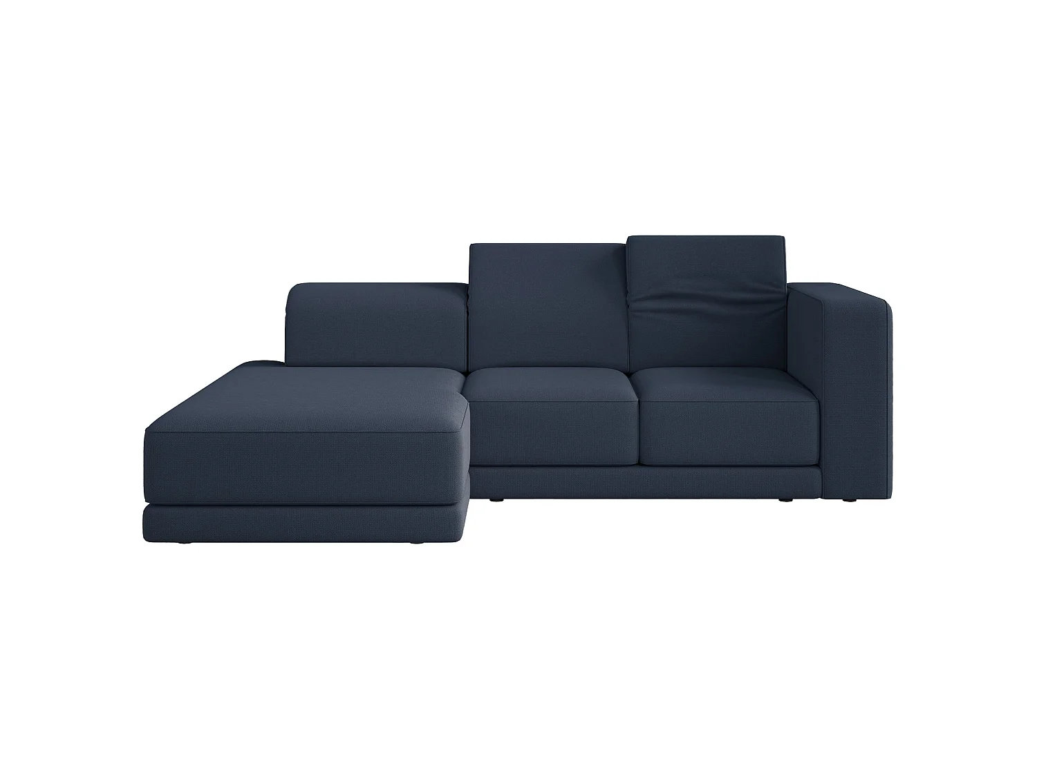 Canapé d'angle - 278 cm - Chenille Bleu marine - Novals