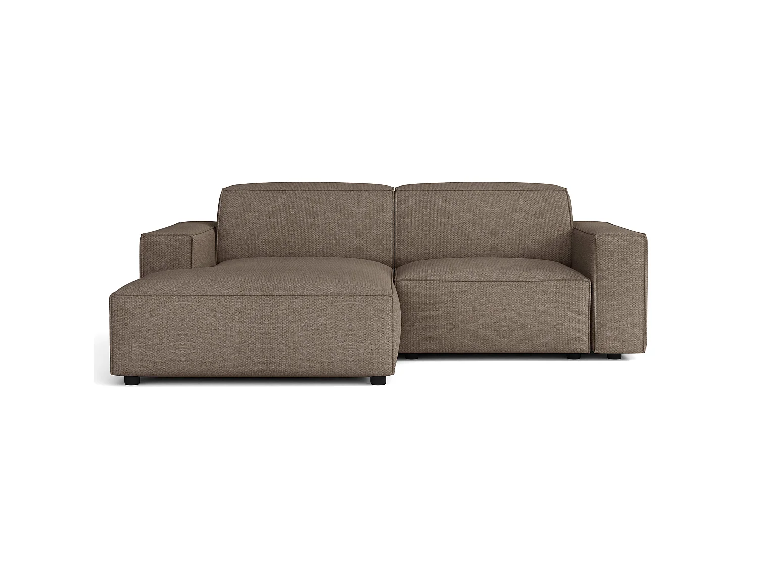Canapé d'angle petit - 210 cm - gauche - Chenille Brun clair - Sellmo