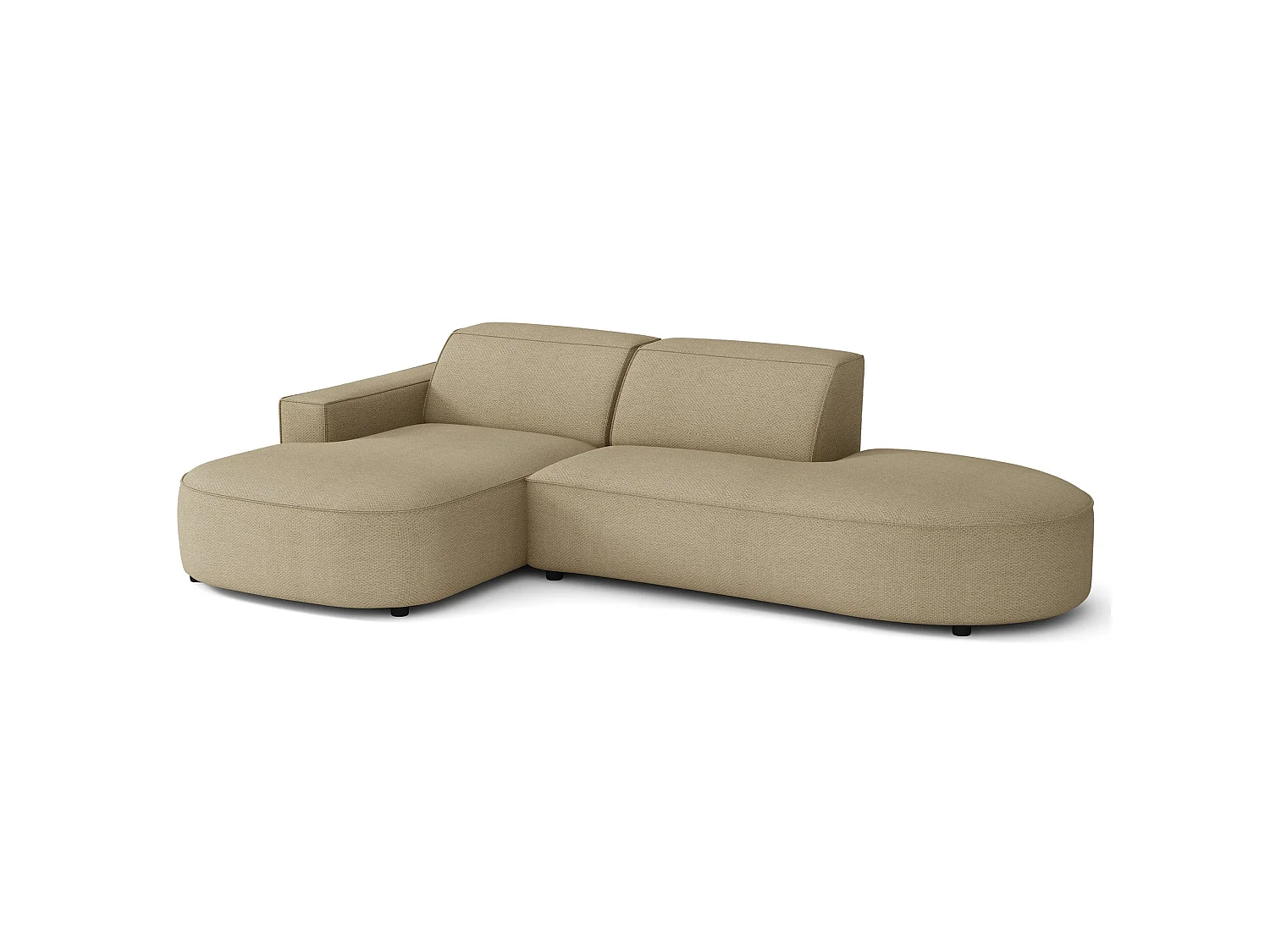 Canapé d'angle - 276 cm - Chenille Beige foncé - Sallmo