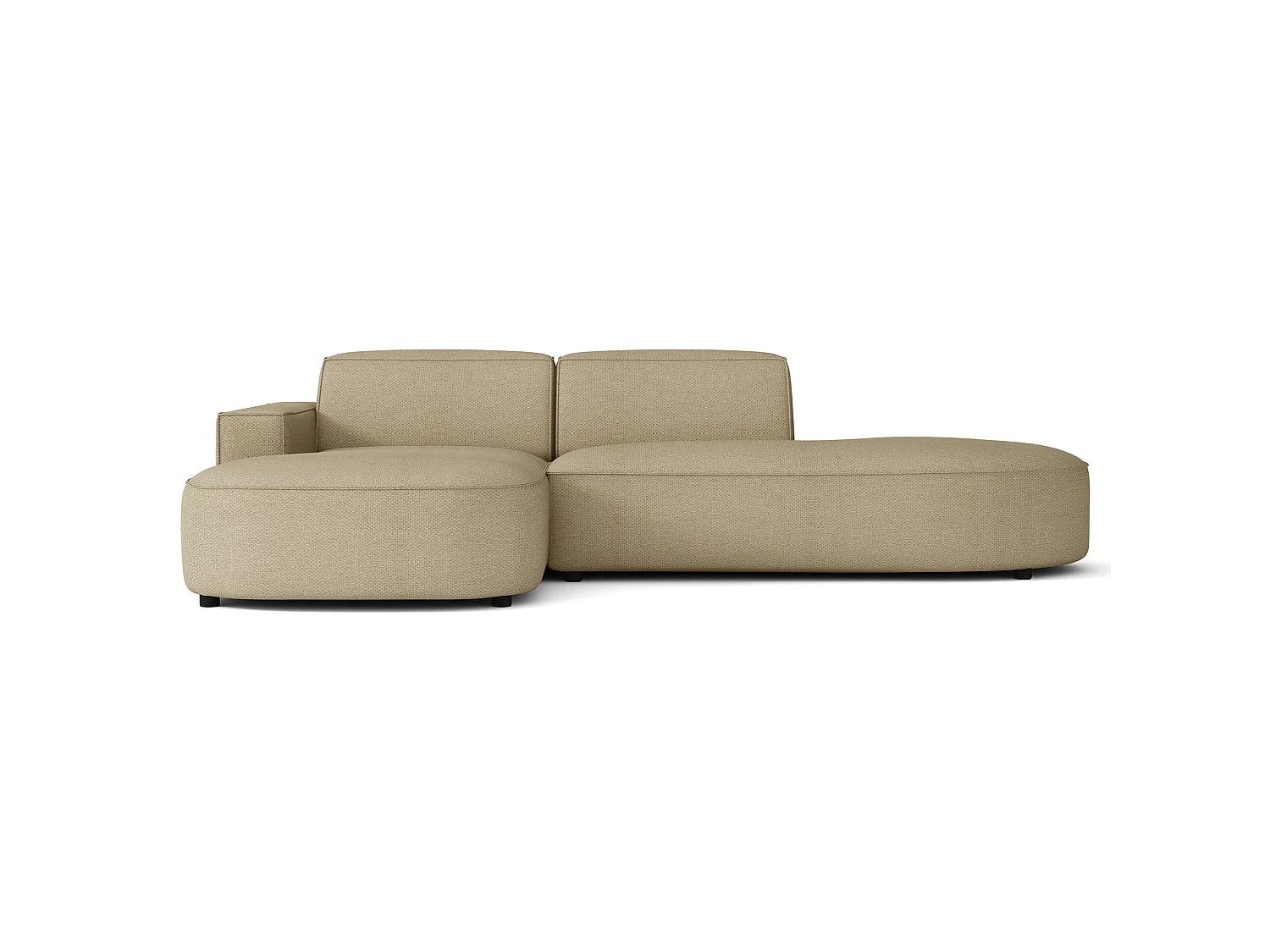 Canapé d'angle - 276 cm - Chenille Beige foncé - Sallmo