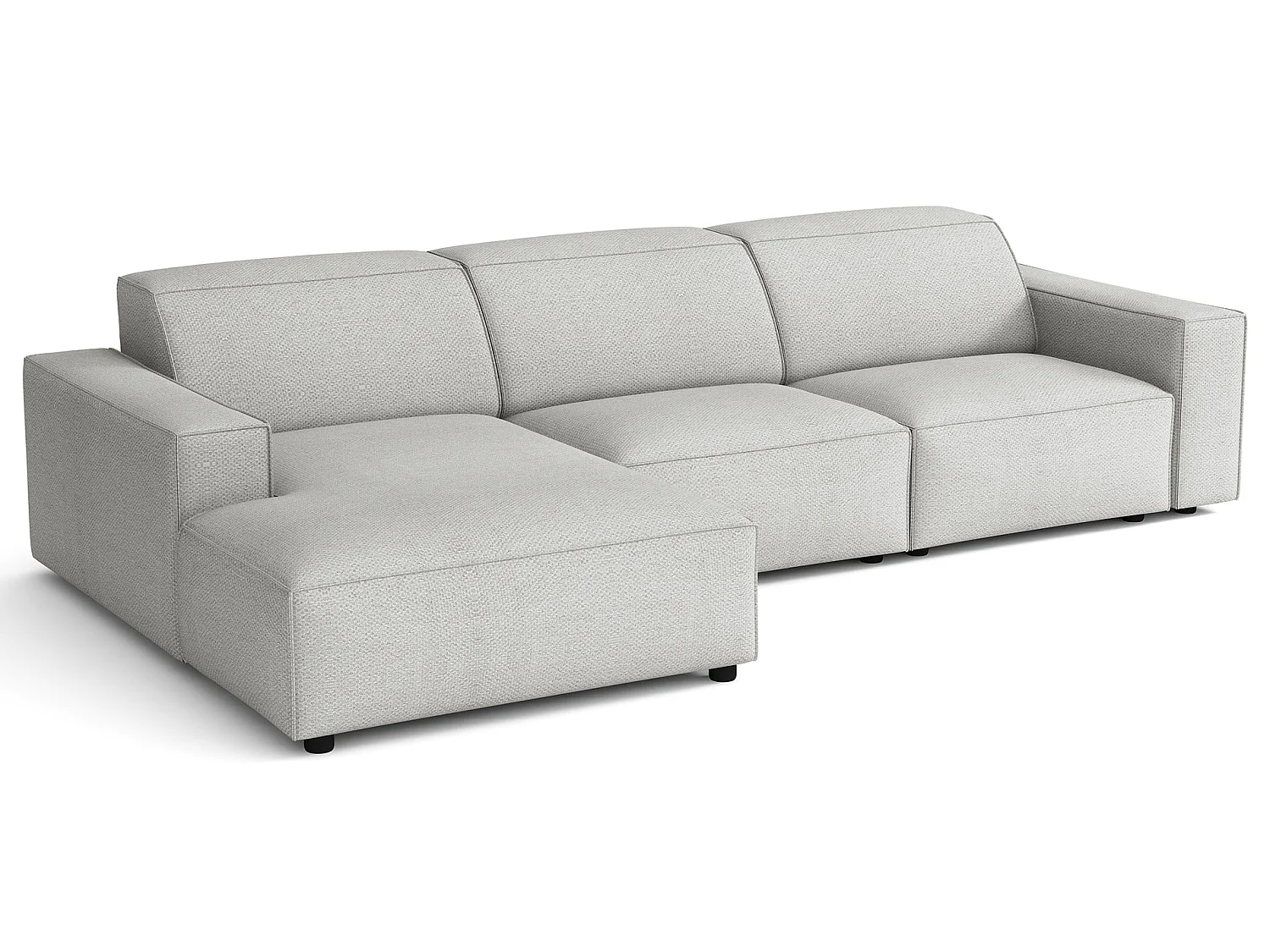 Hoekbank, chenille lichtgrijs, 287 cm – Sellmo