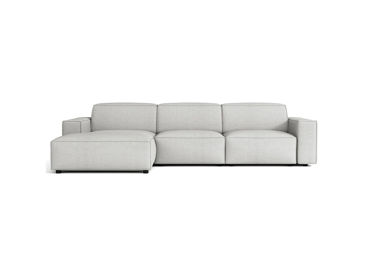 Hoekbank, chenille lichtgrijs, 287 cm – Sellmo