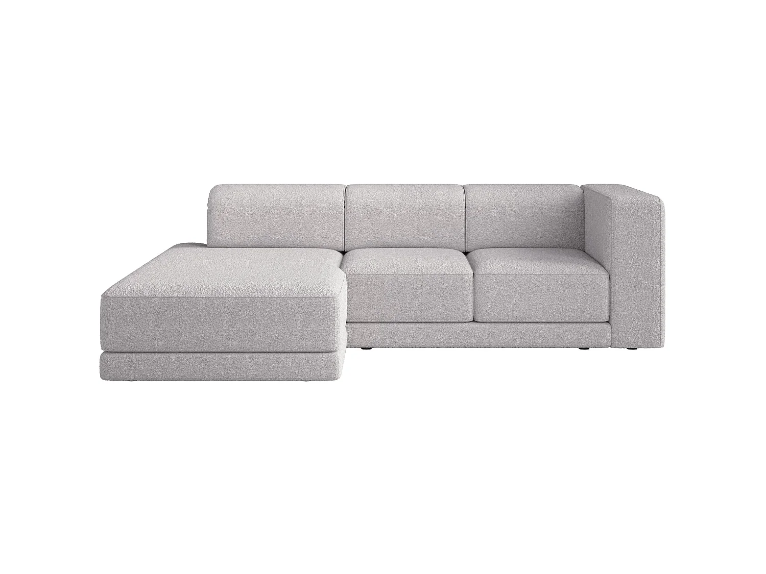 Canapé d'angle - 278 cm - Bouclé Gris clair - Novals