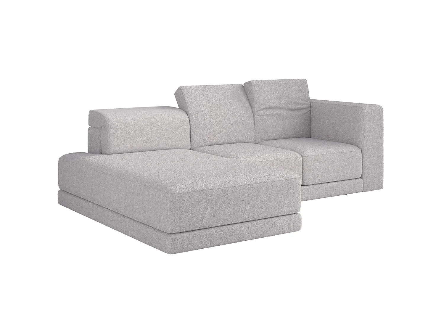 Canapé d'angle - 278 cm - Bouclé Gris clair - Novals