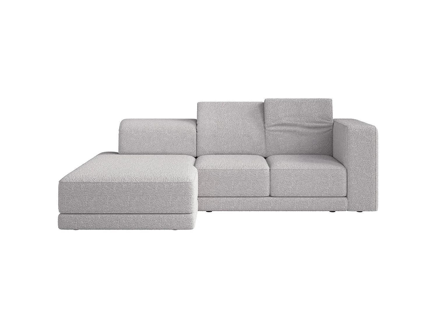 Canapé d'angle - 278 cm - Bouclé Gris clair - Novals