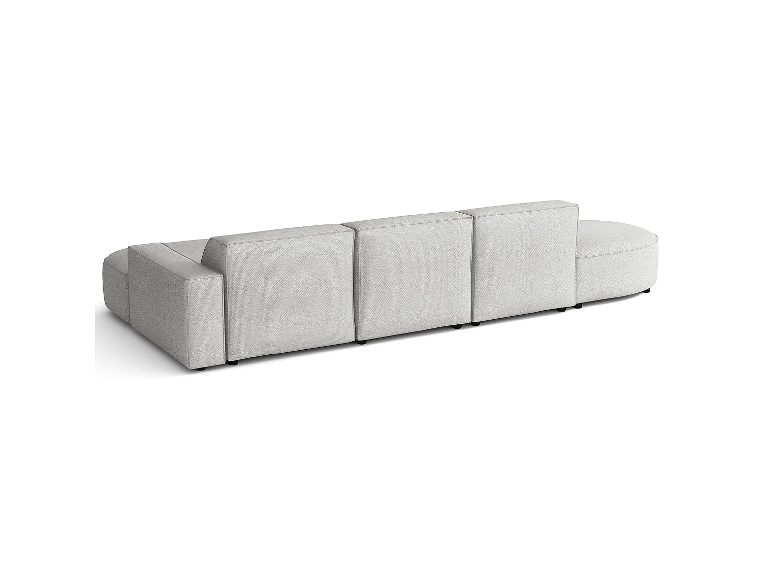 Hoekbank 3-zits, rechteropstelling, chenille lichtgrijs, 358 cm – Sallmo