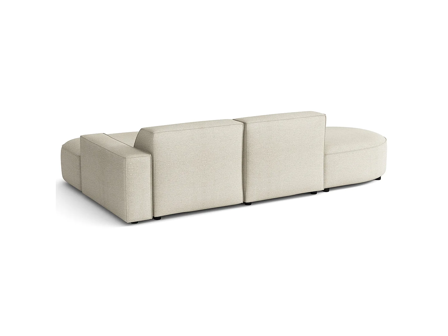 Hoekbank 3-zits, rechteropstelling, chenille crème, 276 cm – Sallmo