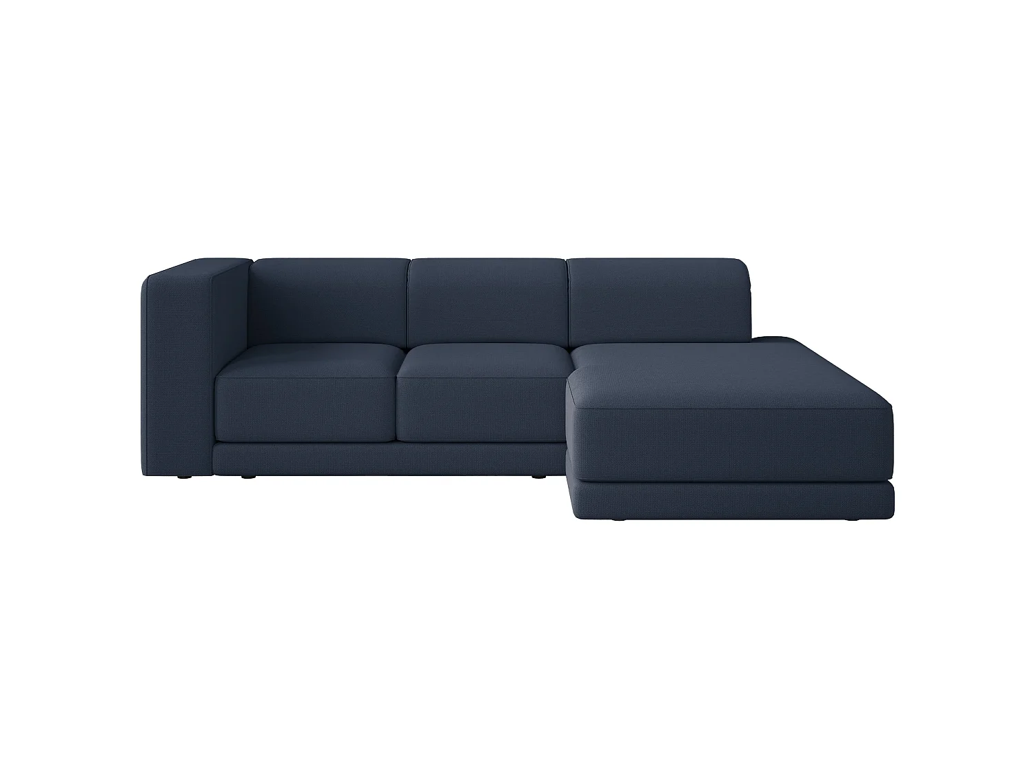 Canapé d'angle - 278 cm - Chenille Bleu marine - Novals