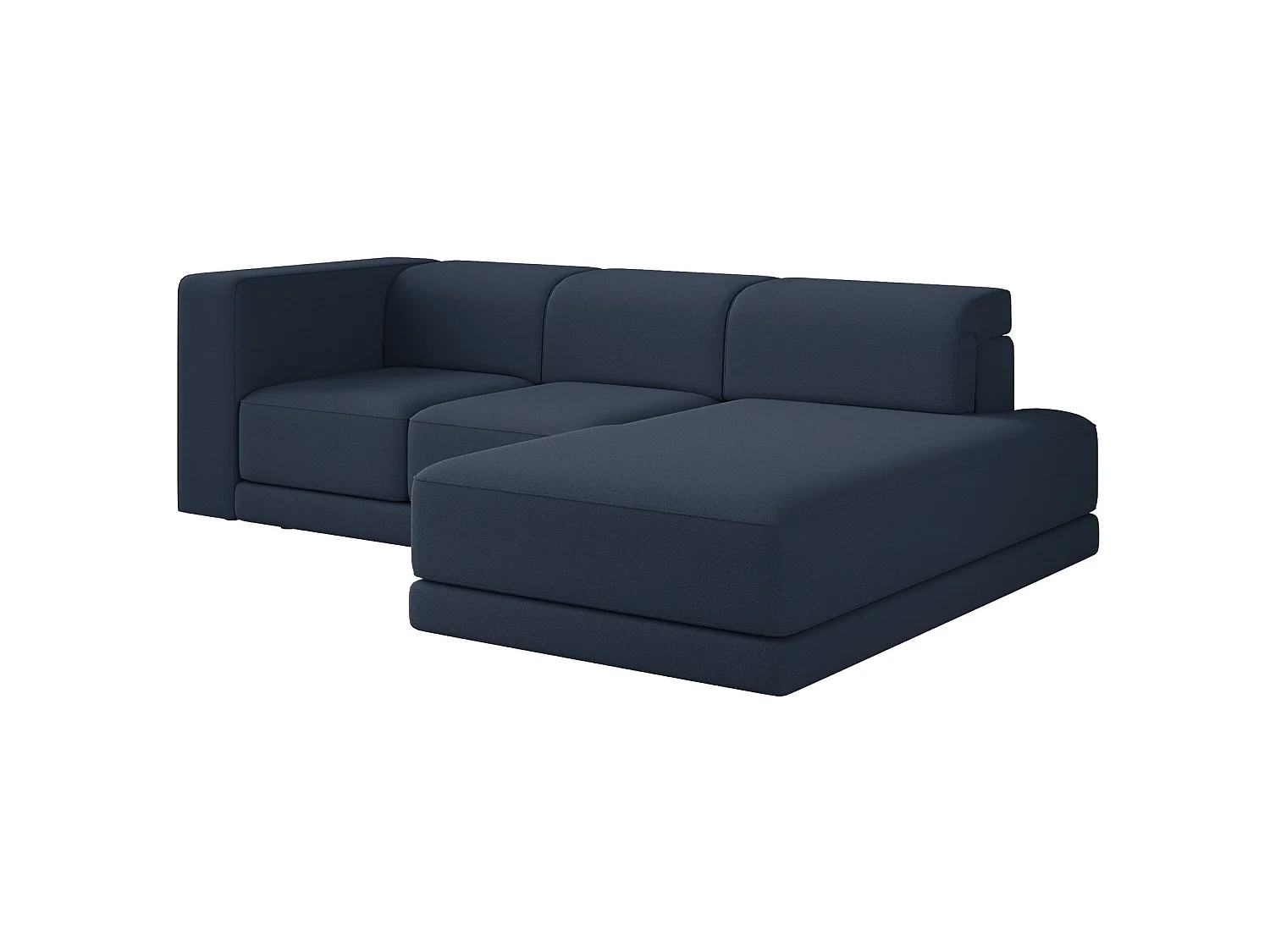 Canapé d'angle - 278 cm - Chenille Bleu marine - Novals
