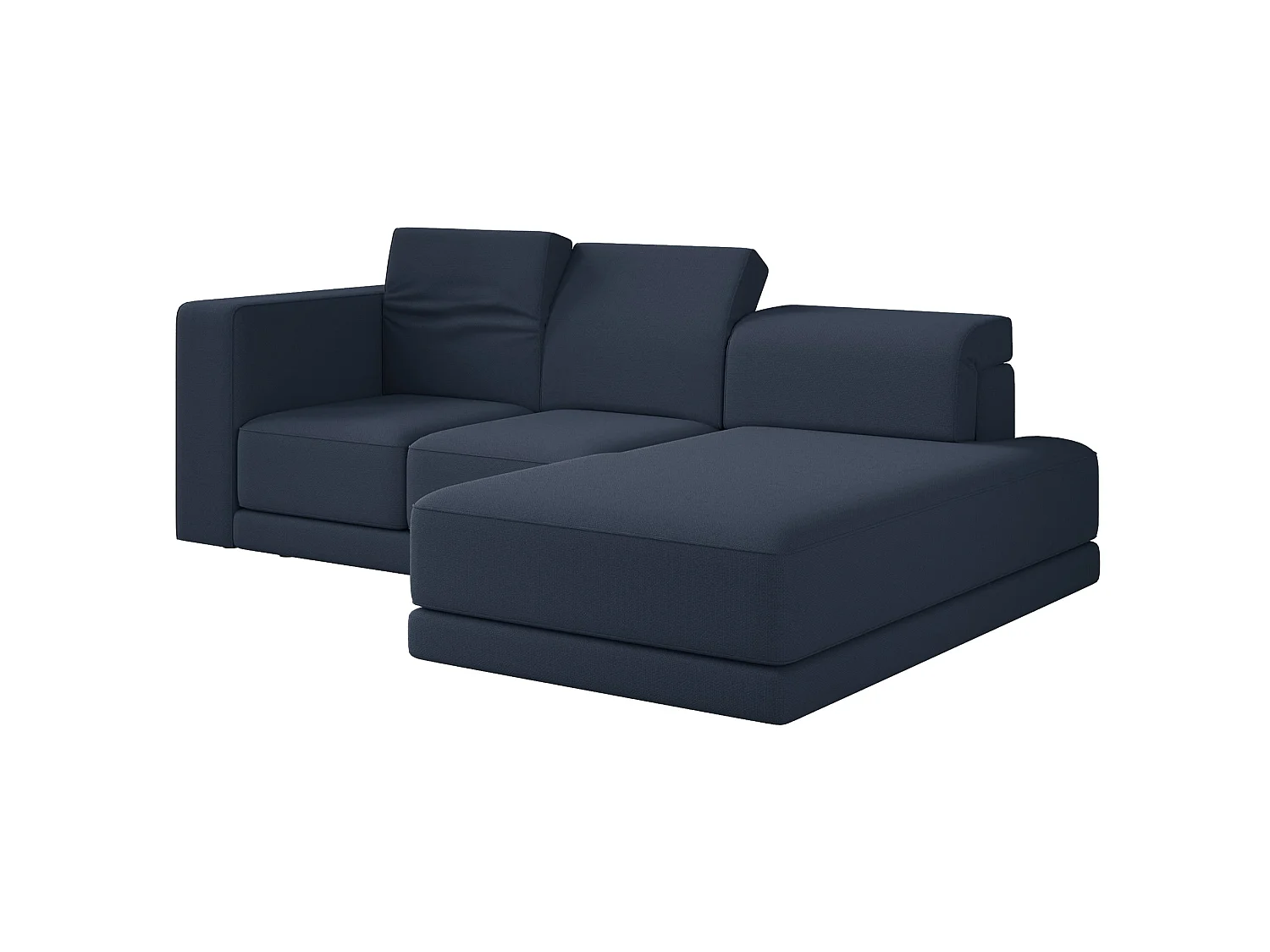 Canapé d'angle - 278 cm - Chenille Bleu marine - Novals