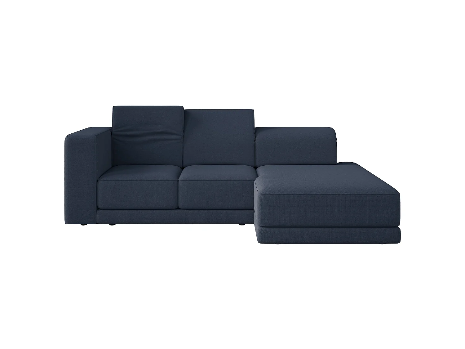 Canapé d'angle - 278 cm - Chenille Bleu marine - Novals