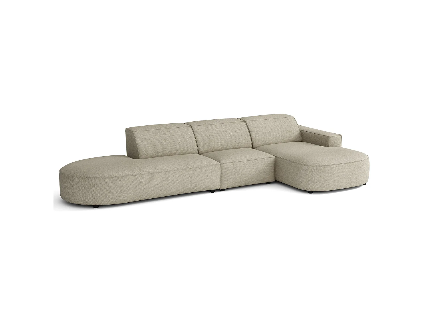Canapé d'angle - 358 cm - Chenille Grėge - Sallmo