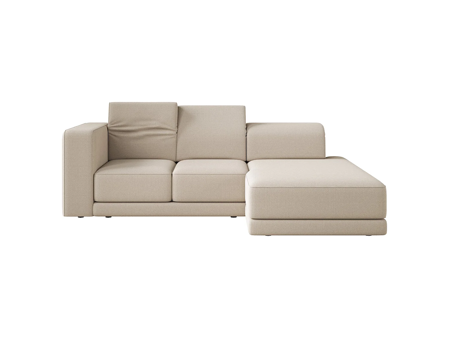 Canapé d'angle - 278 cm - Chenille Beige - Novals