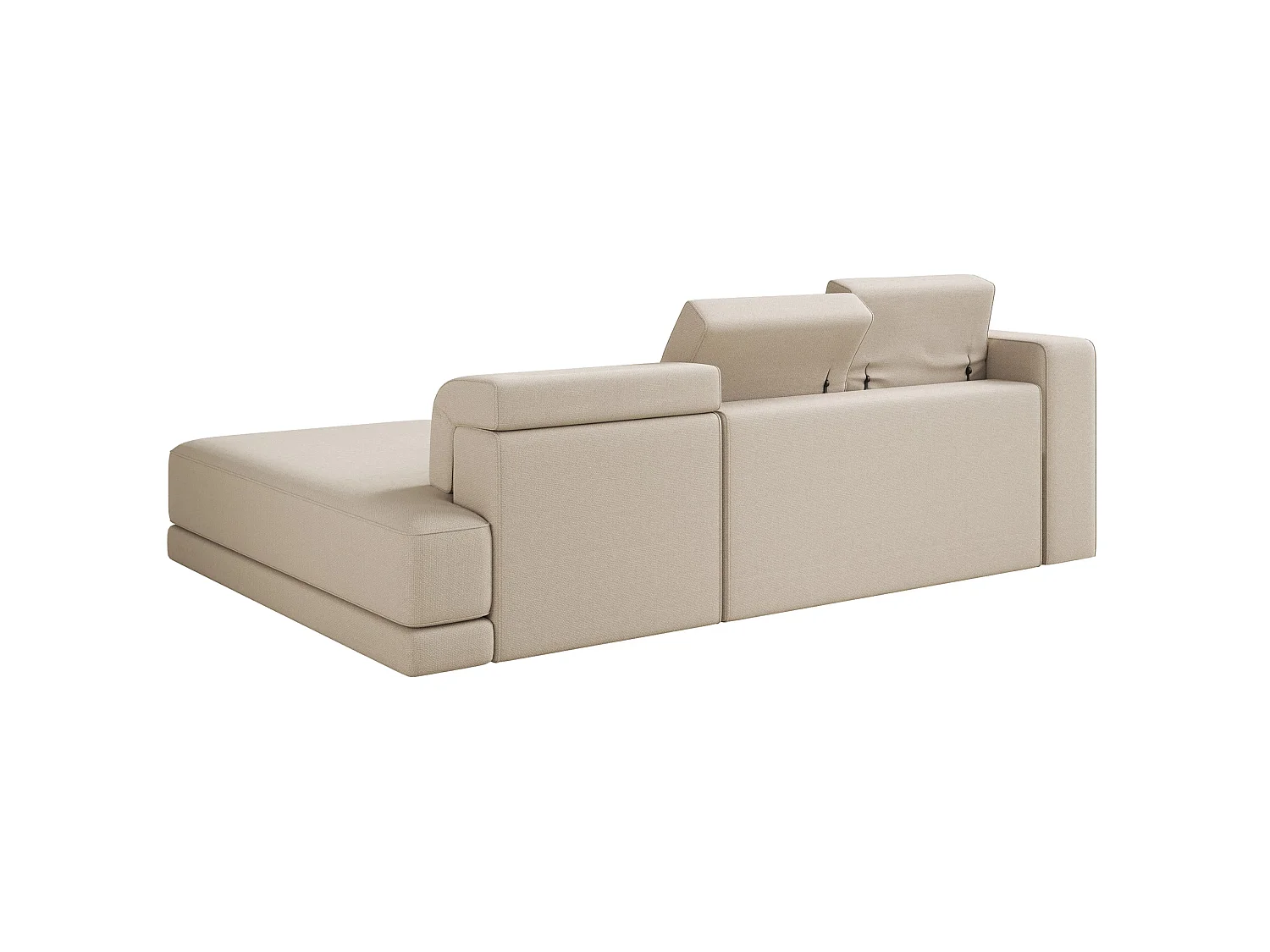 Canapé d'angle - 278 cm - Chenille Beige - Novals