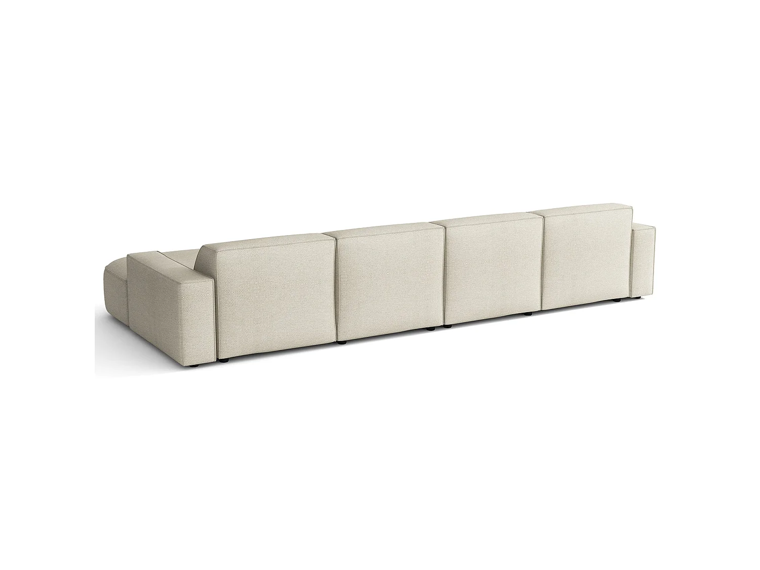 Canapé d'angle - 374 cm - Chenille Crème - Sallmo