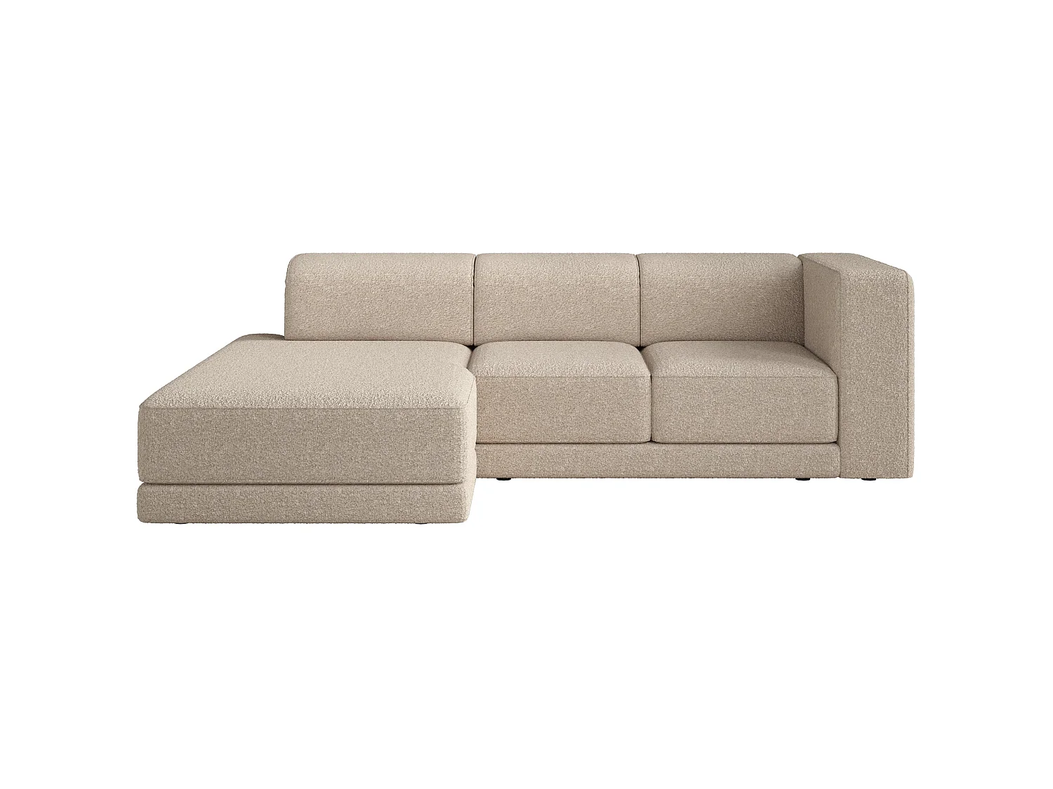 Canapé d'angle - 278 cm - Bouclé Beige clair - Novals