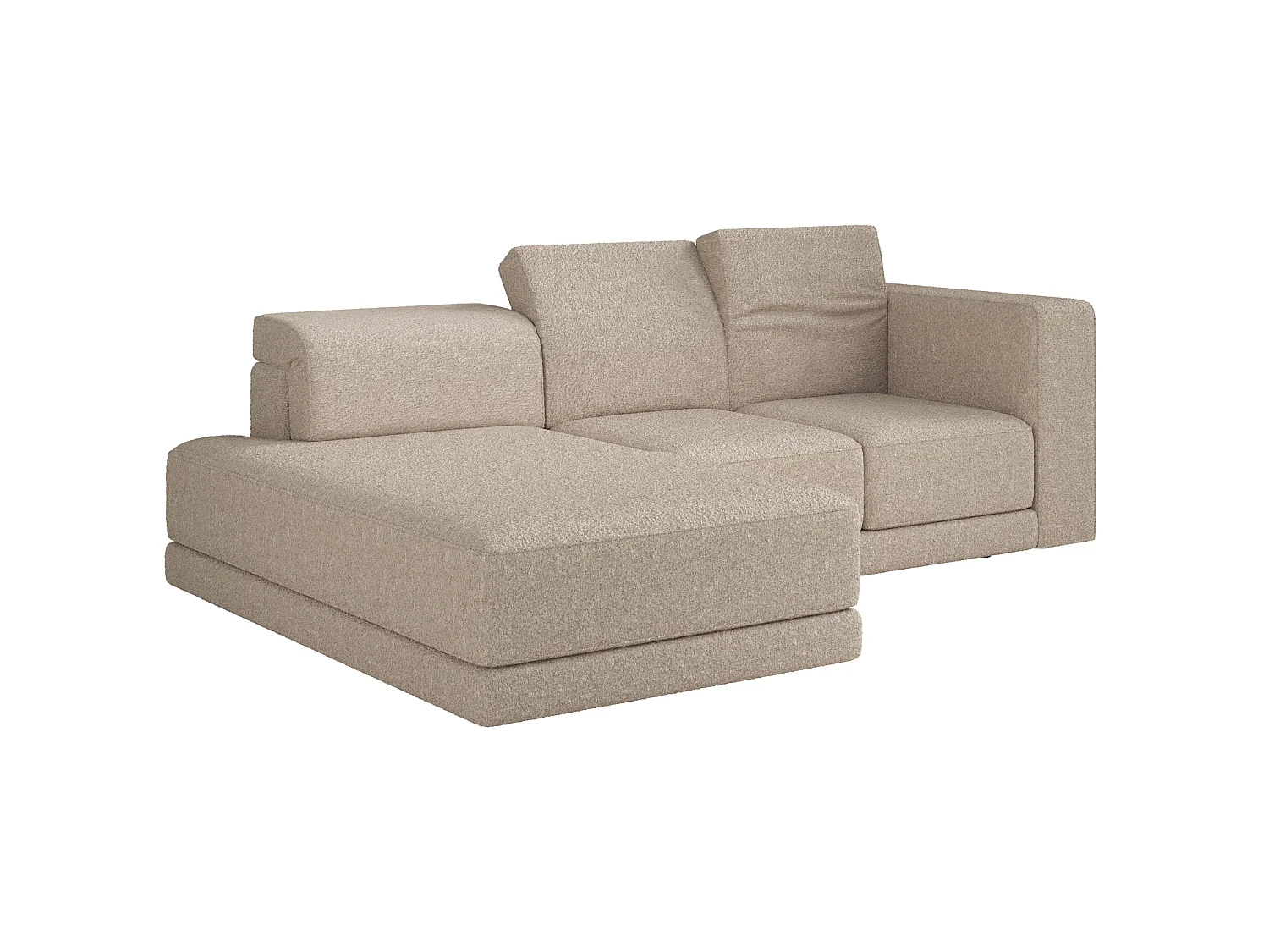 Canapé d'angle - 278 cm - Bouclé Beige clair - Novals