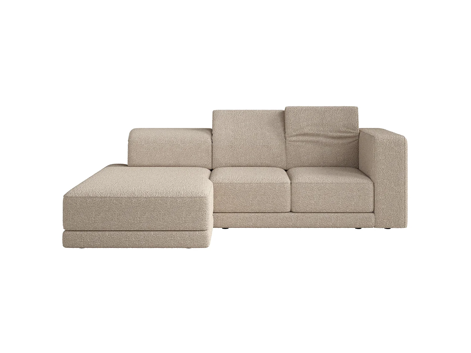 Canapé d'angle - 278 cm - Bouclé Beige clair - Novals