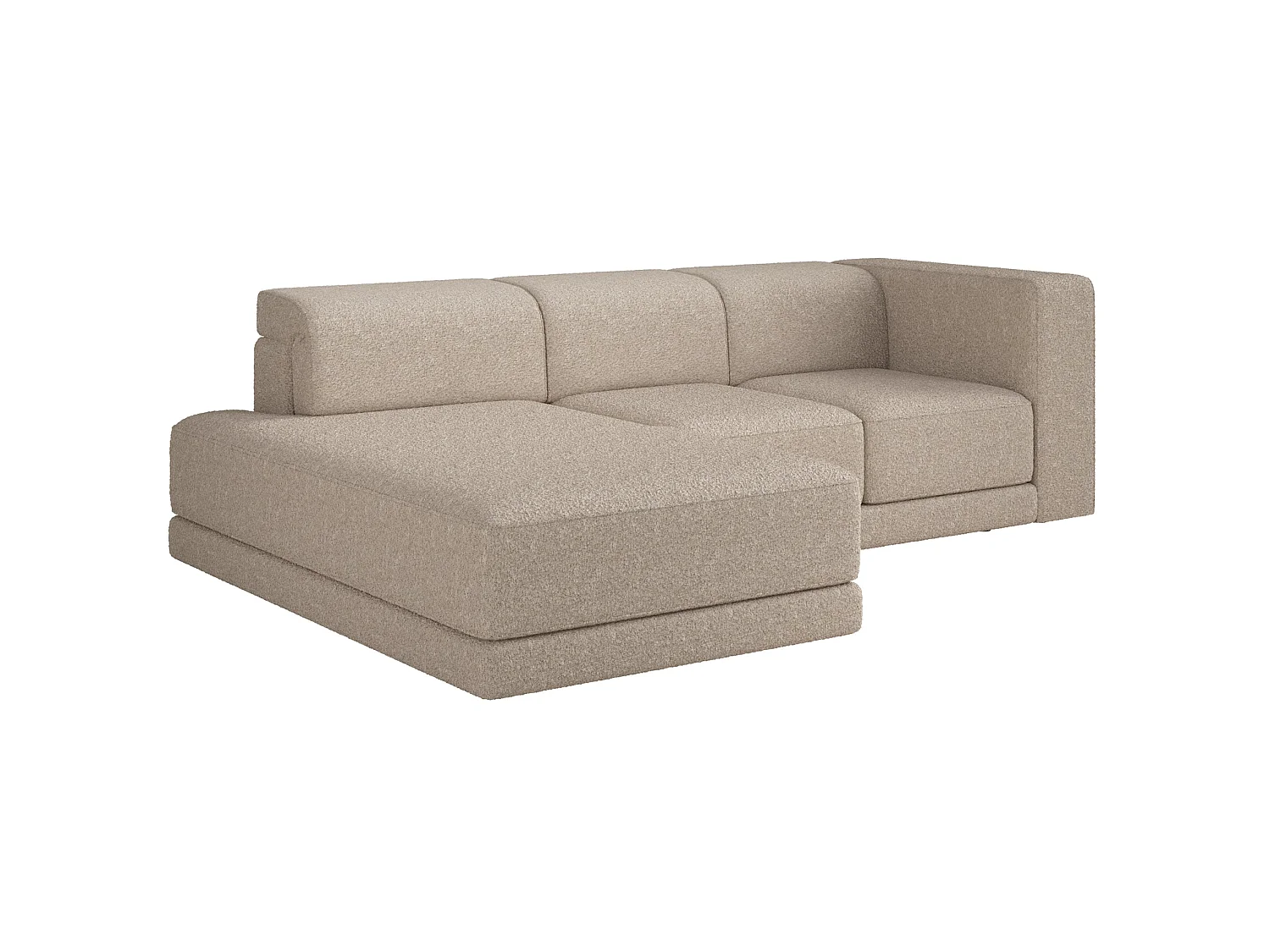 Canapé d'angle - 278 cm - Bouclé Beige clair - Novals