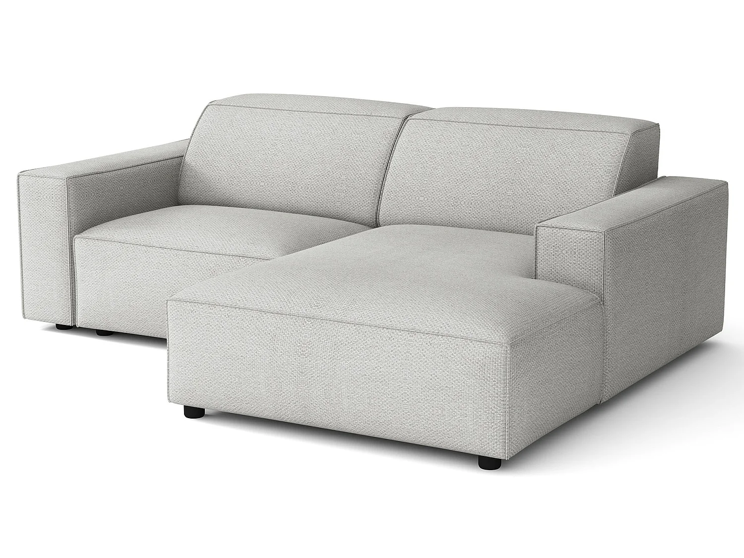 Canapé d'angle petit - 210 cm - droite - Chenille Gris clair - Sellmo