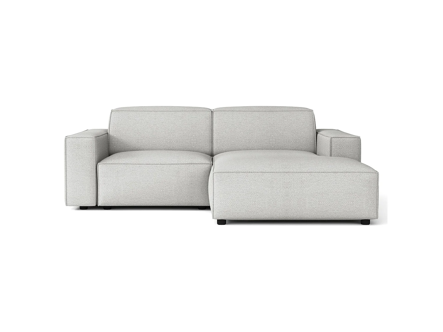 Canapé d'angle petit - 210 cm - droite - Chenille Gris clair - Sellmo