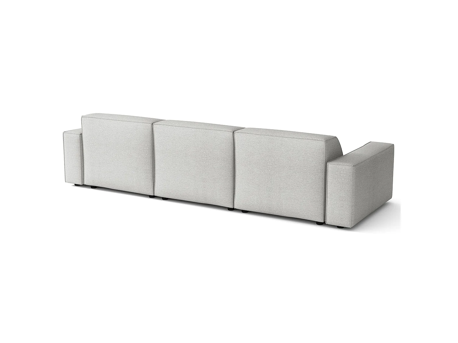 Canapé d'angle - 287 cm - droite - Chenille Gris clair - Sellmo