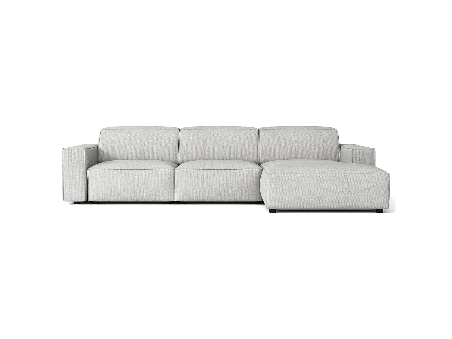 Canapé d'angle - 287 cm - droite - Chenille Gris clair - Sellmo