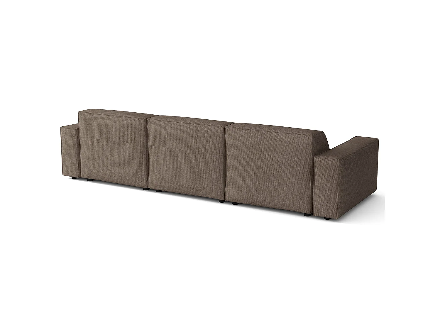 Canapé d'angle - 287 cm - droite - Chenille Brun clair - Sellmo