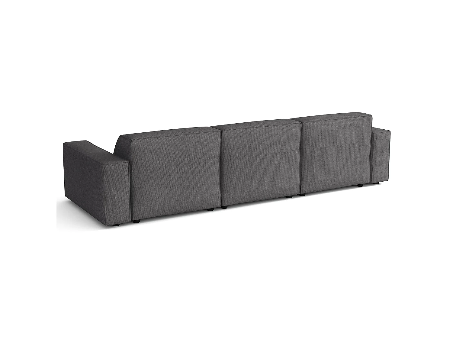Canapé d'angle - 287 cm - gauche - Chenille Gris foncé - Sellmo