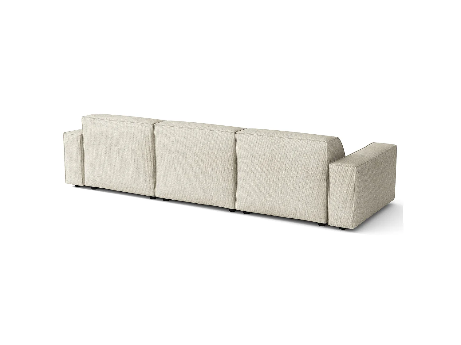 Canapé d'angle - 287 cm - droite - Chenille Crème - Sellmo